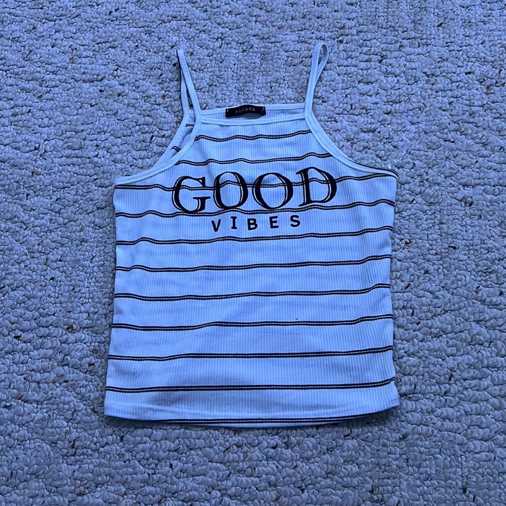 black and white tank top
